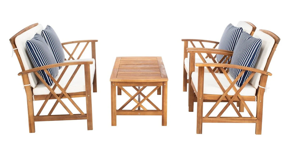 Fontana 4-Piece Outdoor Living Set - Elegant and Comfortable Patio Furniture for Stylish Outdoor Entertaining