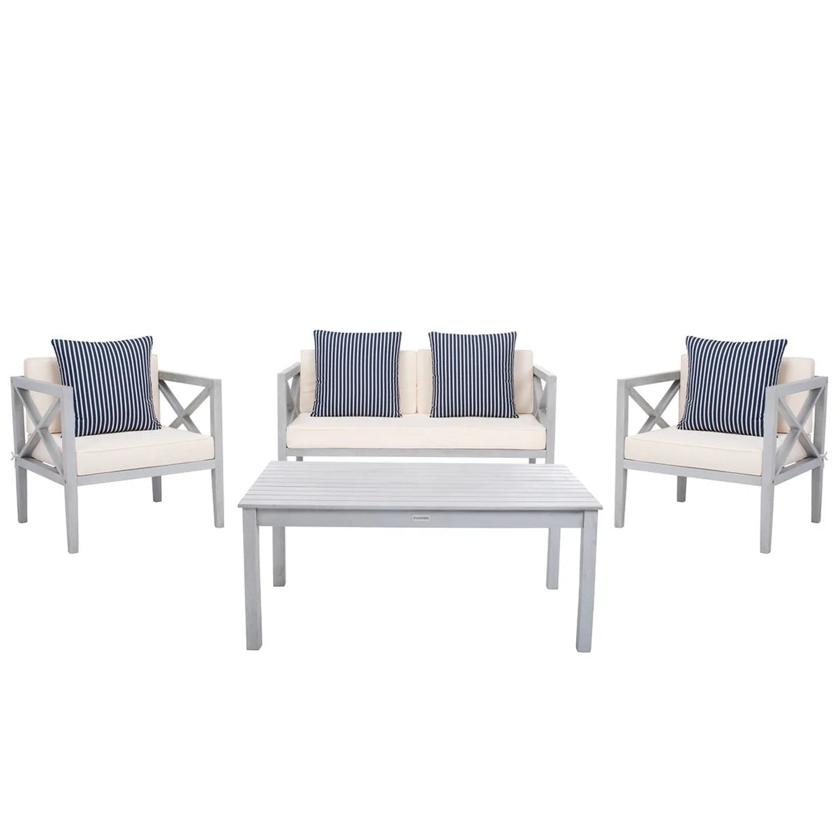 Nunzio 4-Piece Outdoor Set with Accent Pillows - Stylish and Comfortable Seating for Relaxed Outdoor Living