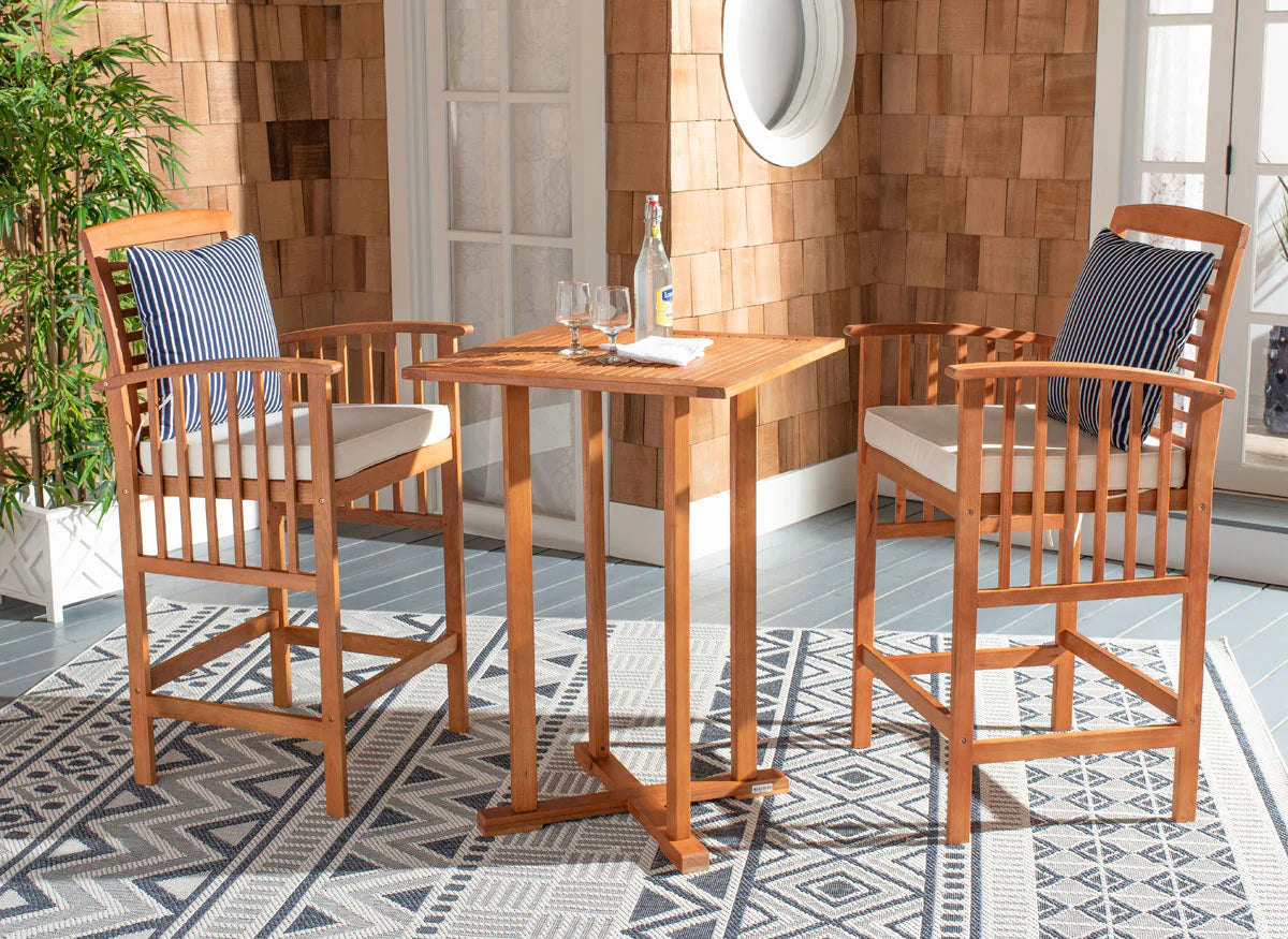 Pate 3-Piece Bar Height Bistro Set - Stylish and Compact Seating for Outdoor Dining and Relaxation