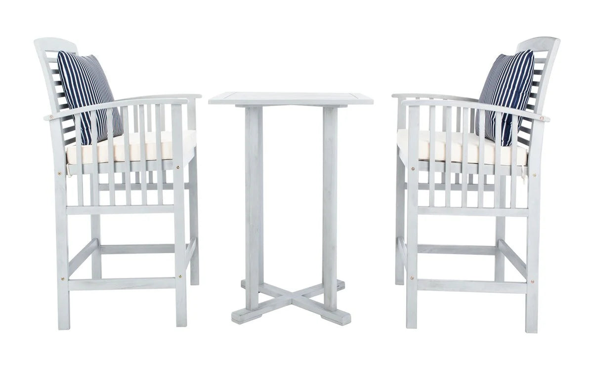 Pate 3-Piece Bar Height Bistro Set - Stylish and Compact Seating for Outdoor Dining and Relaxation