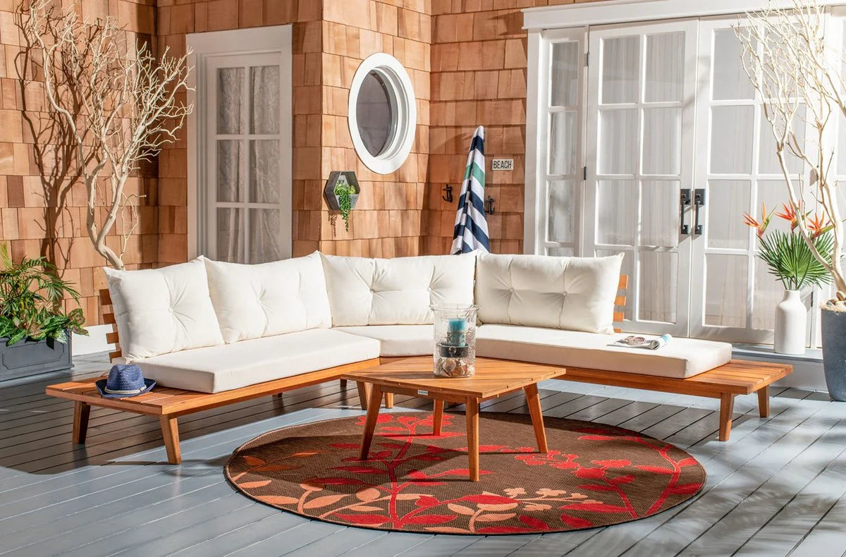 Lansen 4-Piece Corner Outdoor Living Set - Comfortable and Stylish Seating for Cozy Outdoor Spaces