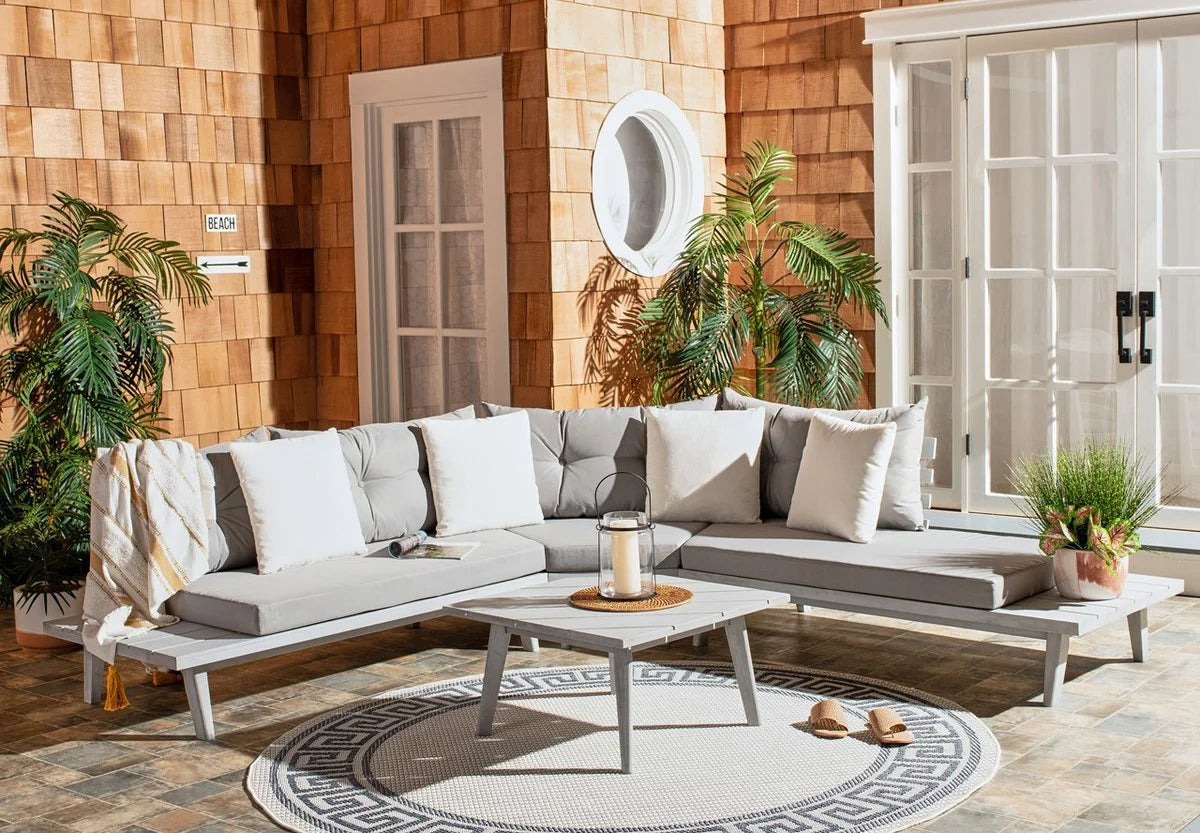 Lansen 4-Piece Corner Outdoor Living Set - Comfortable and Stylish Seating for Cozy Outdoor Spaces