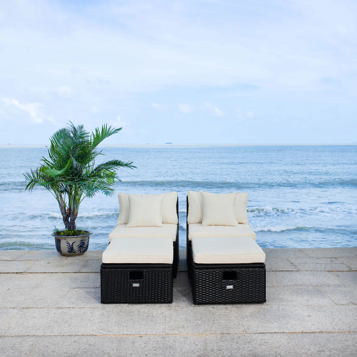 Pramla Outdoor Set with Ottoman - Comfortable and Stylish Seating for Relaxed Outdoor Spaces