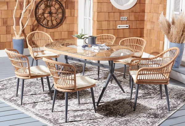Genser 7-Piece Outdoor Dining Set - Spacious and Elegant Dining Set for Outdoor Entertaining and Relaxation