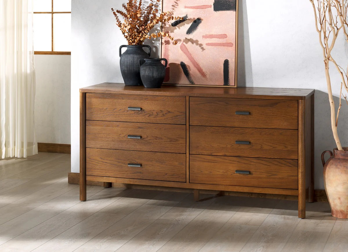 Jaylessa Wood Dresser – Elegant 6-Drawer Wooden Storage for Bedroom