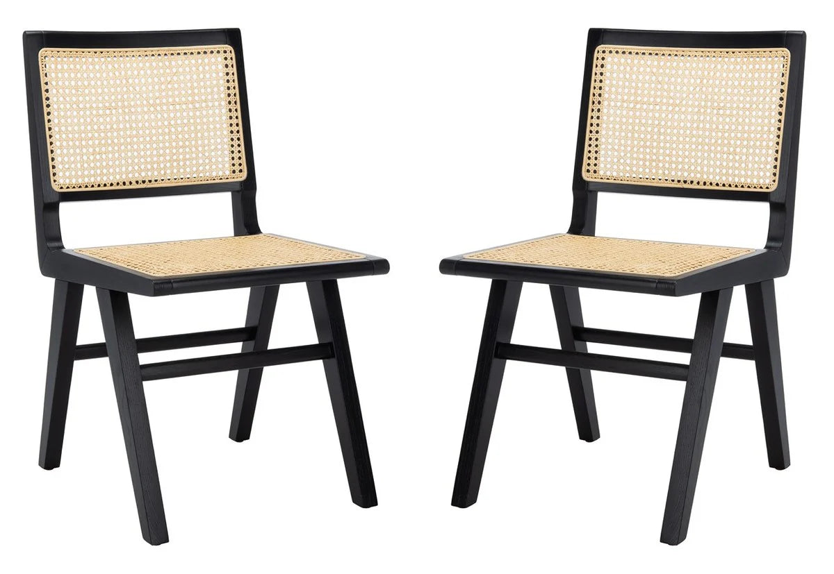 Hattie Elegant Cane Dining Chair Set of 2 - Stylish and Comfortable Seating for Contemporary Dining Spaces