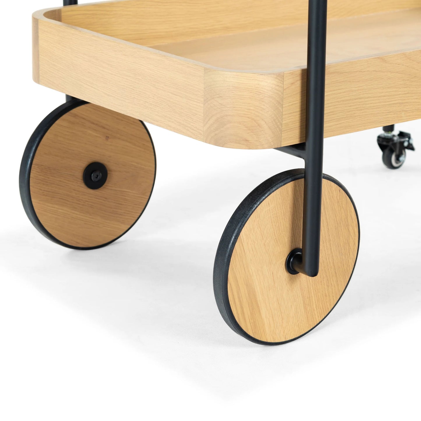 Malek Wood and Metal 2-Shelf Bar Cart - Stylish and Functional Mobile Storage for Your Entertaining Needs