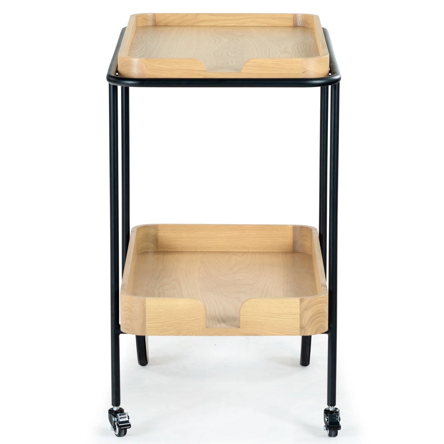 Malek Wood and Metal 2-Shelf Bar Cart - Stylish and Functional Mobile Storage for Your Entertaining Needs