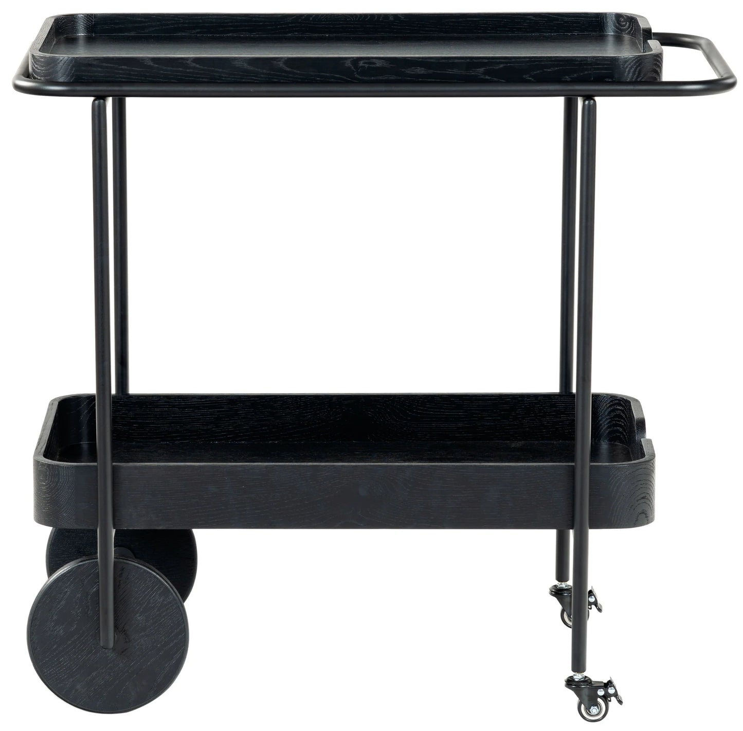 Malek Wood and Metal 2-Shelf Bar Cart - Stylish and Functional Mobile Storage for Your Entertaining Needs