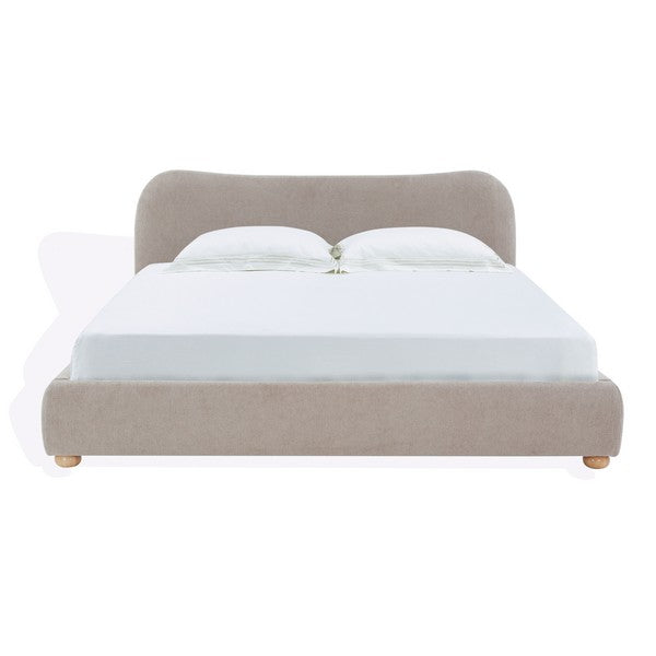 Beccarose Boucle Queen Bed β Modern Upholstered Platform in Cozy Textured Fabric