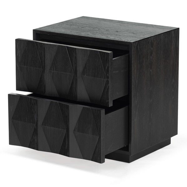 Riabelle Wood 2-Drawer Nightstand - Elegant and Practical Storage for Your Bedroom Essentials