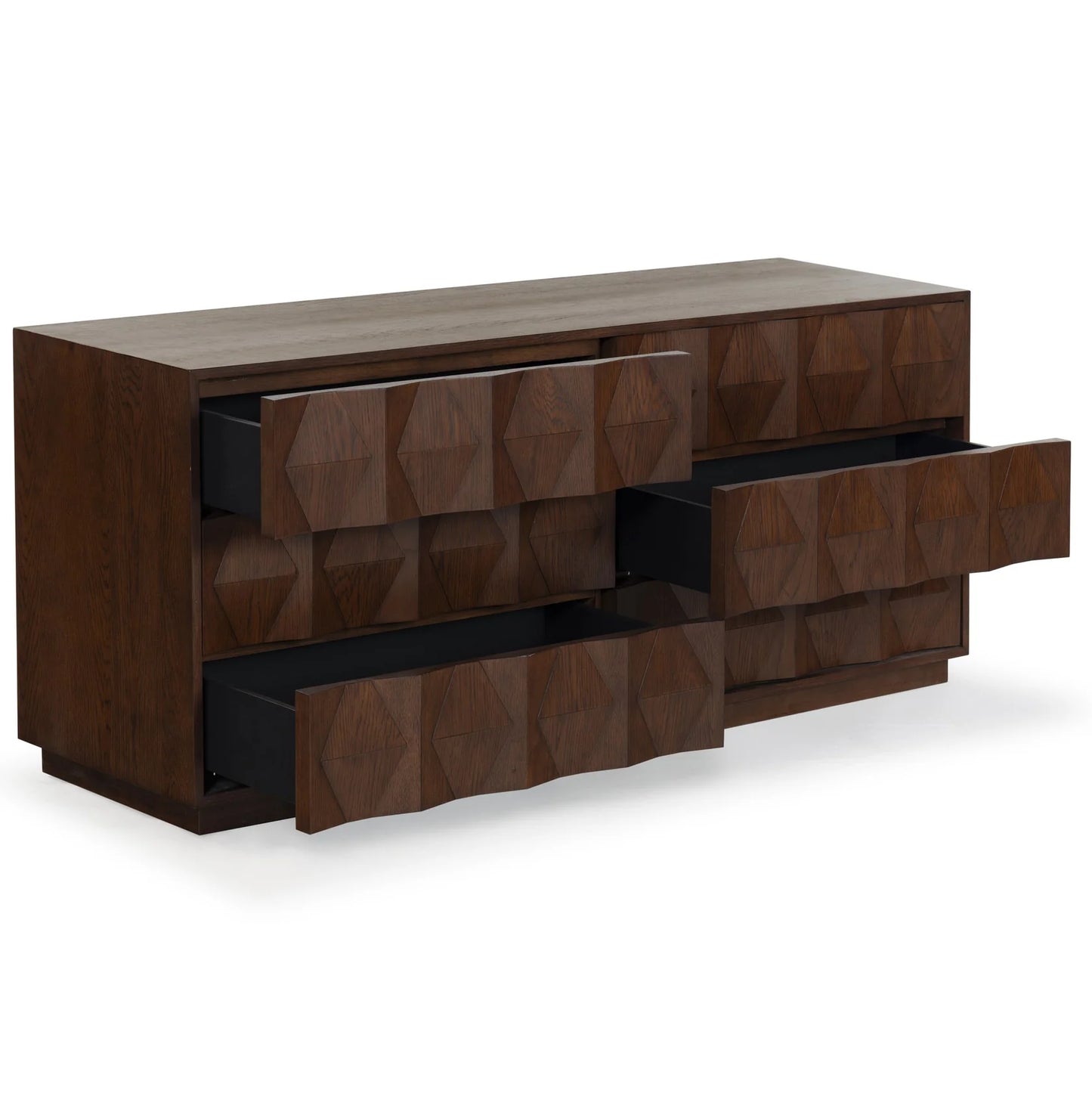 Riabelle Wood 6-Drawer Dresser - Stylish and Spacious Storage Solution for Modern Bedrooms