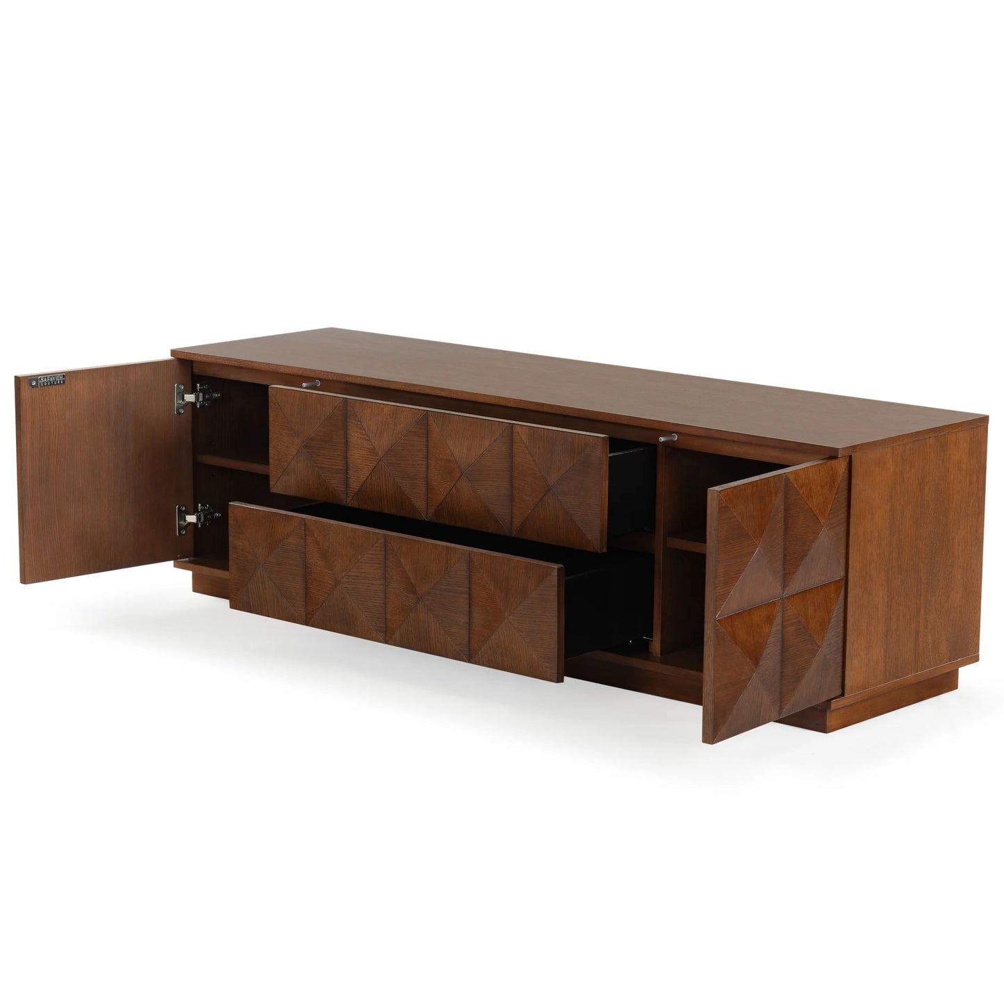 Patty 4-Door Wood Media Stand - Stylish and Functional Storage Solution for Your Entertainment Space