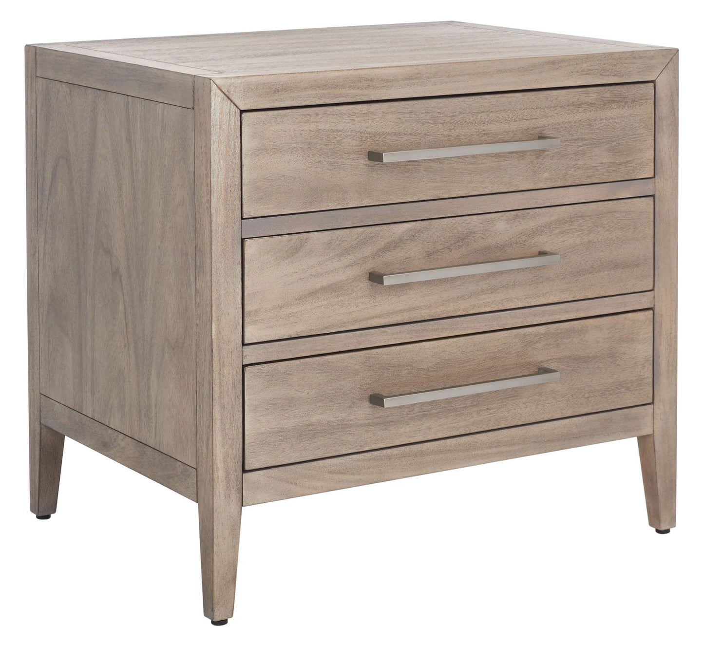 Ariella 3-Drawer Wood Nightstand – Stylish Wooden Bedside Table with Ample Storage