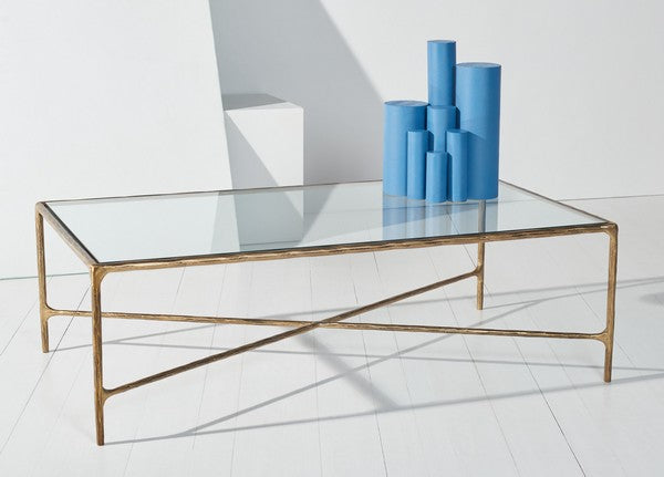 Jessa Rectangle Metal Coffee Table – Modern & Durable Living Room Table