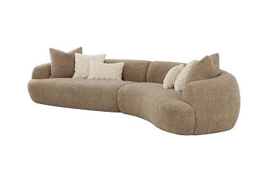 Divani Casa Trevor Modern Tan Fabric Curved Sectional A Sleek Fusion of Comfort and Contemporary Elegance for Sophisticated Living Spaces