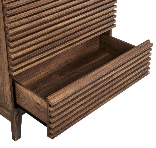 Render Mid-Century 5-Drawer Dresser Chest for Elegant Bedroom Storage and Organization Solutions DISC