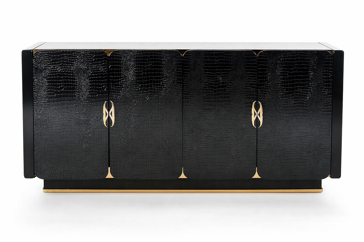 Talin Black Crocodile and Rose Gold Buffet