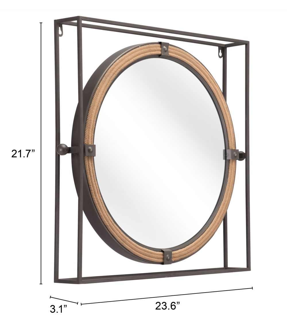 Capell Mirror Antique Gray - Stylish Wall Mirror with an Elegant Antique Gray Frame for a Timeless Look