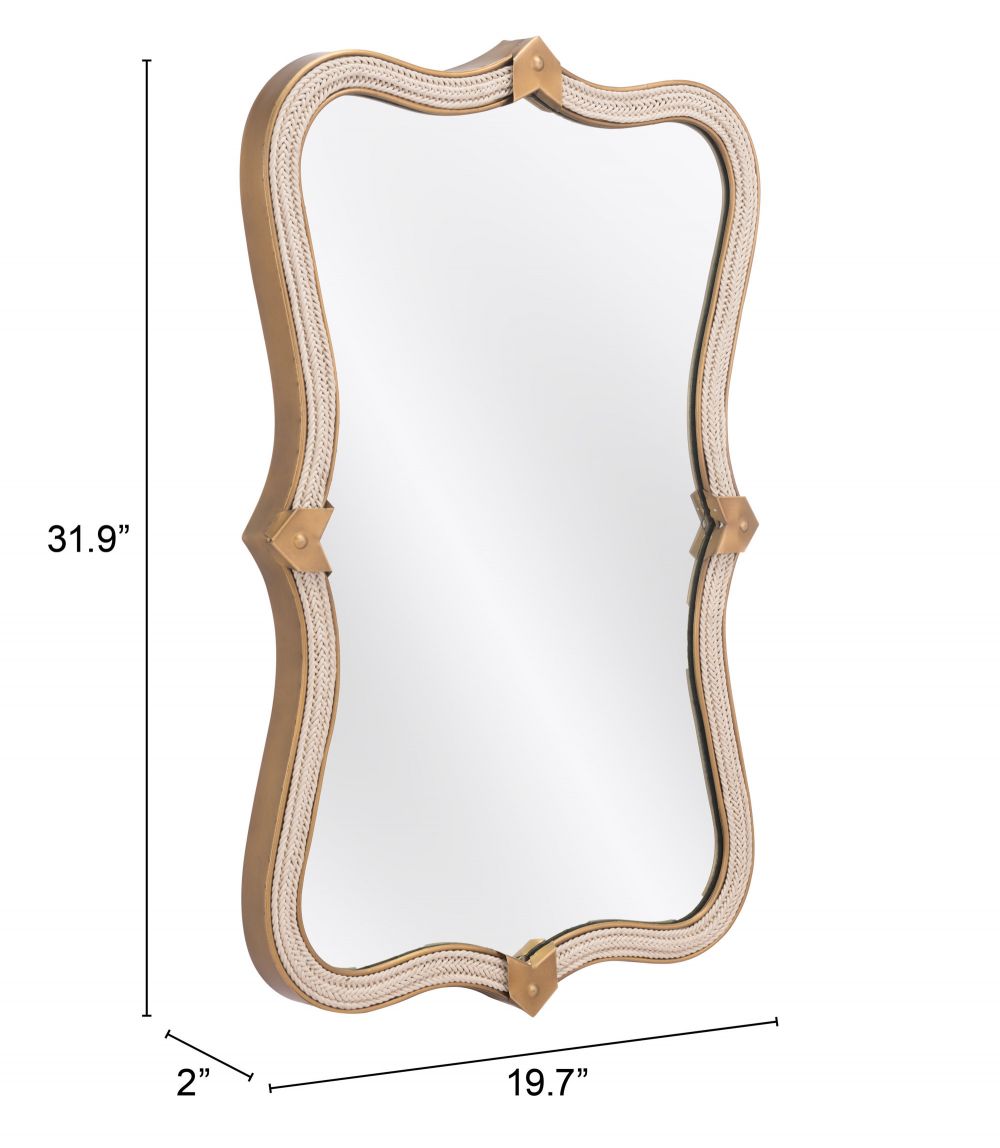 Hillegass Mirror Brass - Elegant Wall Mirror with a Polished Brass Frame for a Touch of Luxury and Sophistication