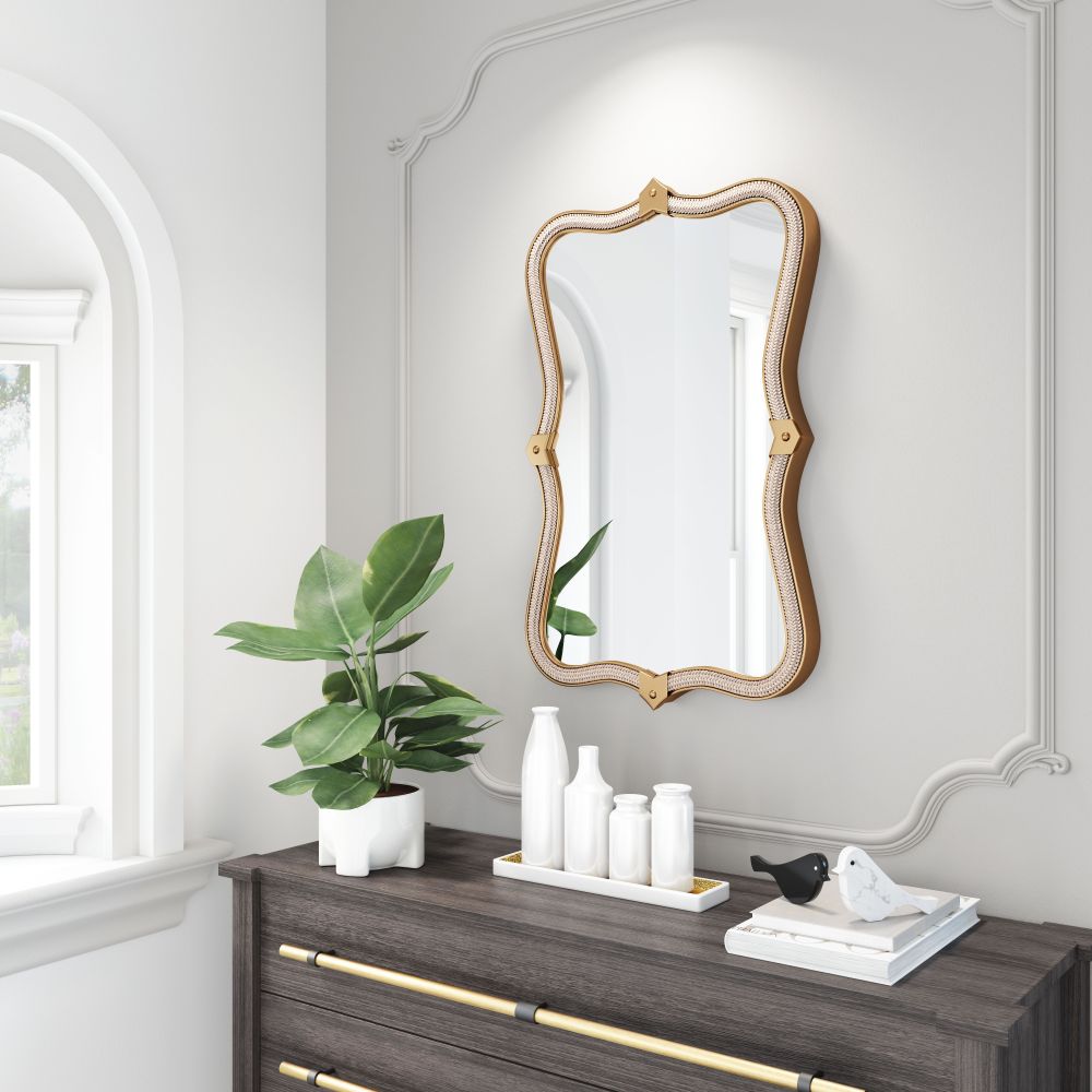 Hillegass Mirror Brass - Elegant Wall Mirror with a Polished Brass Frame for a Touch of Luxury and Sophistication