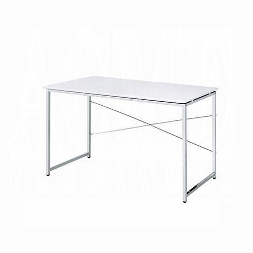 Tennos White & Chrome Finish Vanity Desk