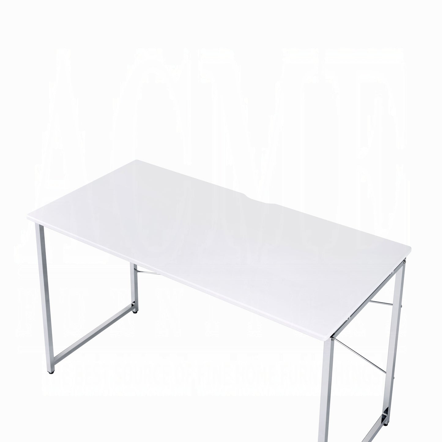 Tennos White & Chrome Finish Vanity Desk