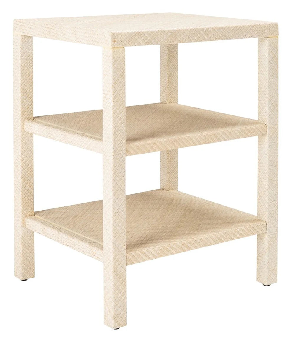 Apis Raffia 2-Shelf Accent Table - Chic and Functional Storage for Modern Living Spaces