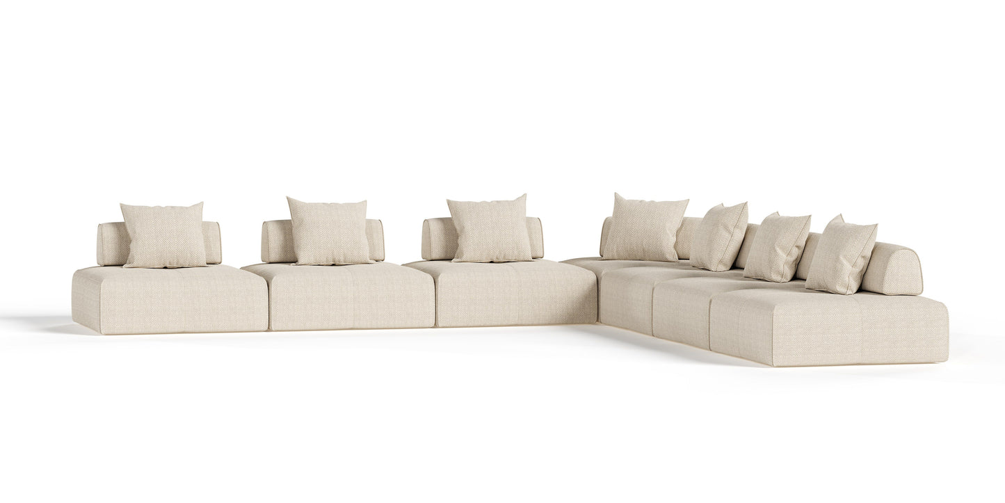 Mondo Modular Beige Fabric Sectional Sofa