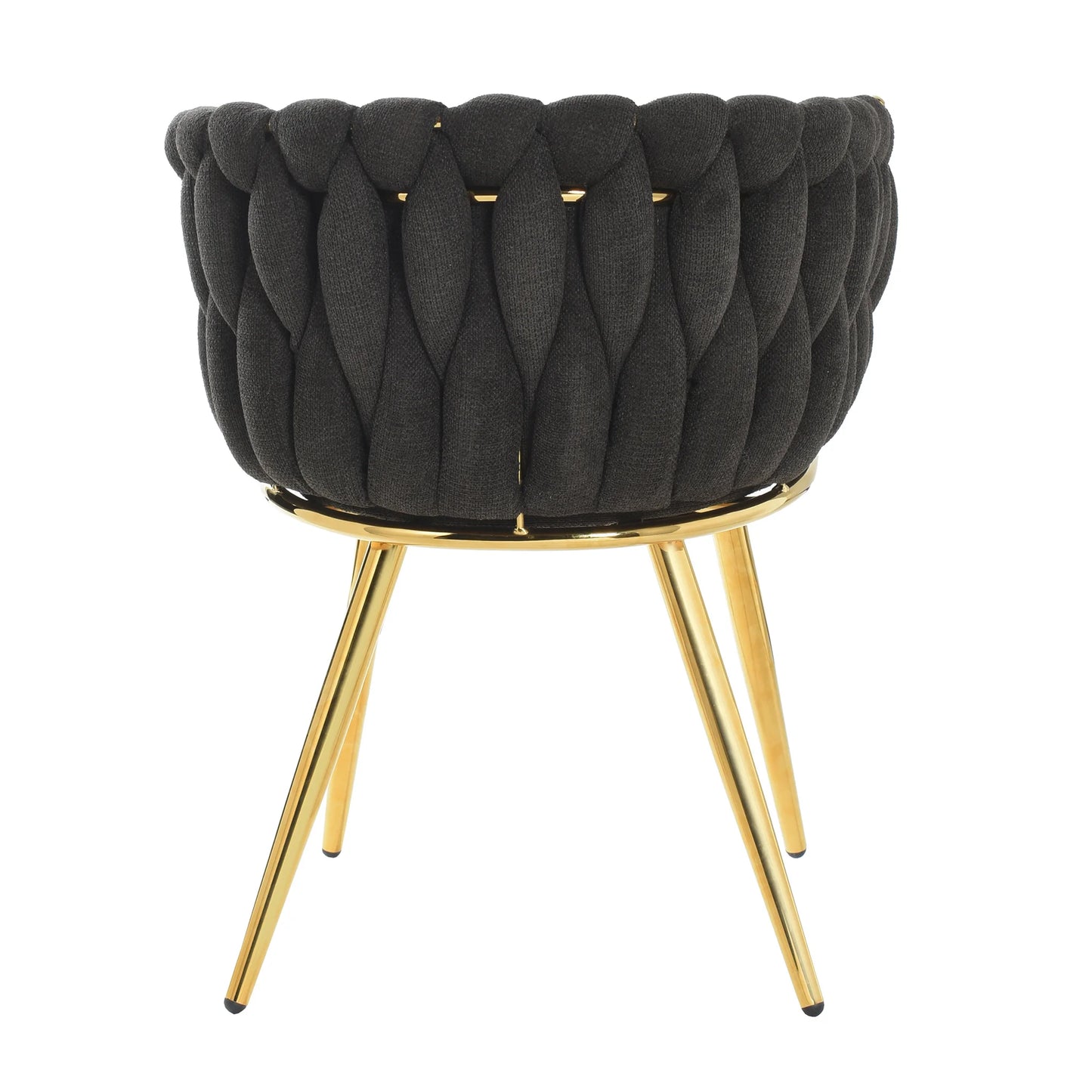 Austin Allen James Fabric Woven Chair with Polished Gold Legs Stylish and Contemporary Seating Solution
