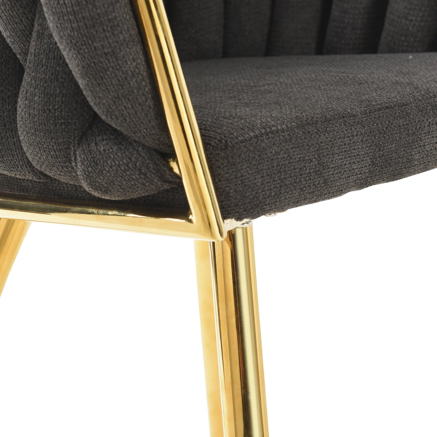 Austin Allen James Fabric Woven Chair with Polished Gold Legs Stylish and Contemporary Seating Solution