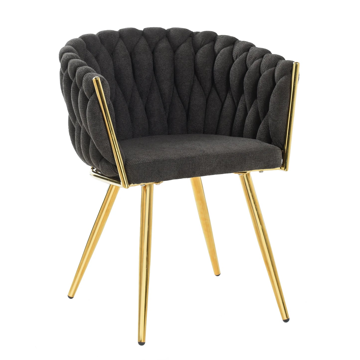 Austin Allen James Fabric Woven Chair with Polished Gold Legs Stylish and Contemporary Seating Solution