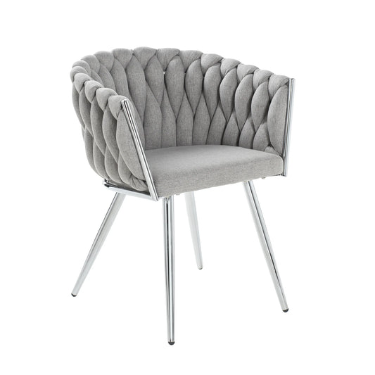 Austin Allen James Woven Chair β Fabric Upholstery with Silver Frame