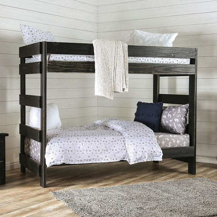 Arlette Two Slat Kits Twin Over Twin Bunk Bed