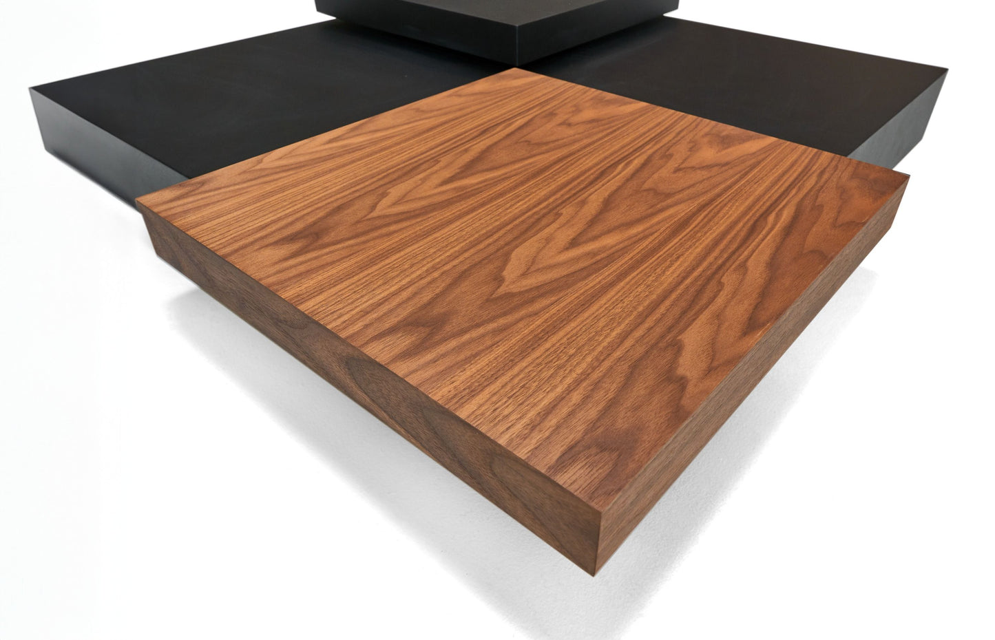 Modrest Ambry Modern Walnut and Flat Black Coffee Table β Sleek Contemporary Living Room Accent