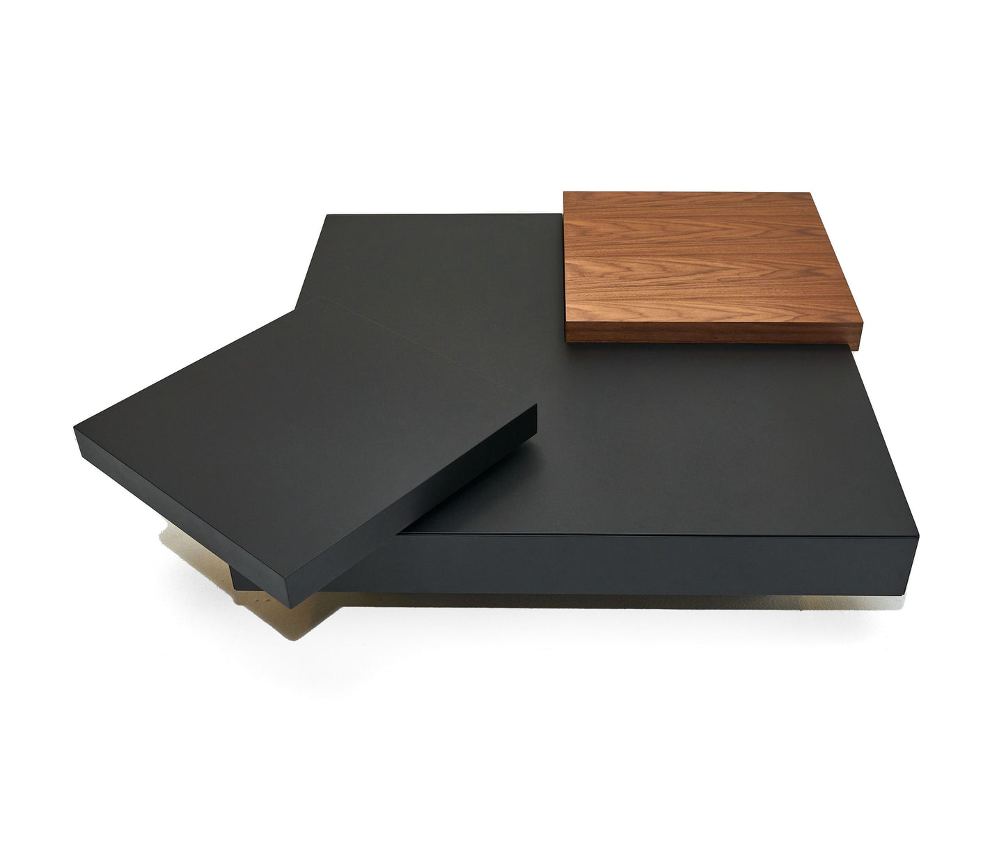 Modrest Ambry Modern Walnut and Flat Black Coffee Table β Sleek Contemporary Living Room Accent