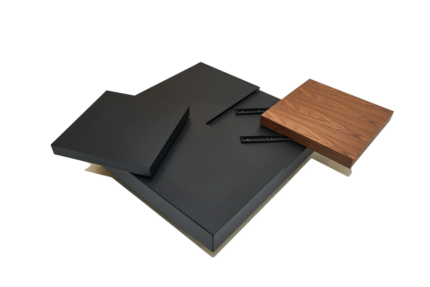 Modrest Ambry Modern Walnut and Flat Black Coffee Table β Sleek Contemporary Living Room Accent