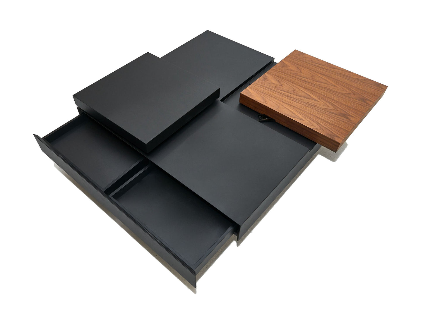 Modrest Ambry Modern Walnut and Flat Black Coffee Table β Sleek Contemporary Living Room Accent