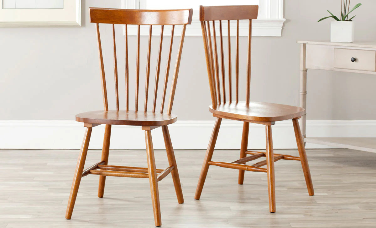 Parker Elegant Spindle Dining Chair Set of 2 - Timeless and Comfortable Seating for Classic Dining Rooms