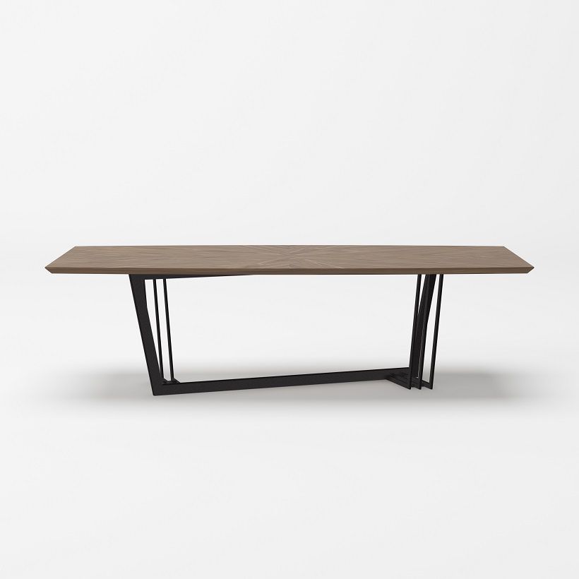 Modrest Gilroy - Modern Walnut and Black Dining Table