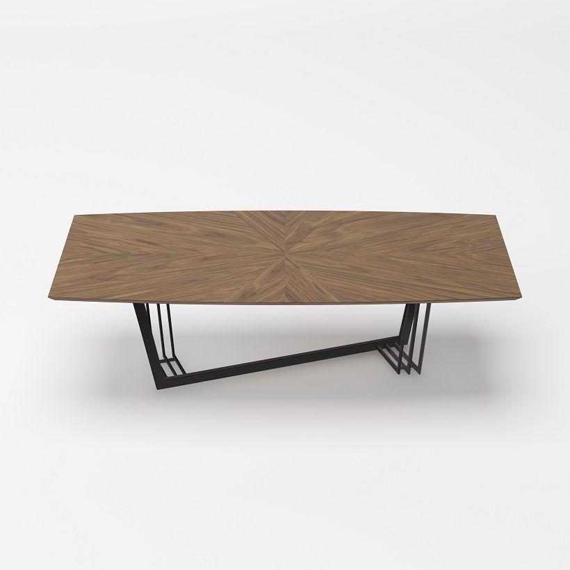 Modrest Gilroy - Modern Walnut and Black Dining Table