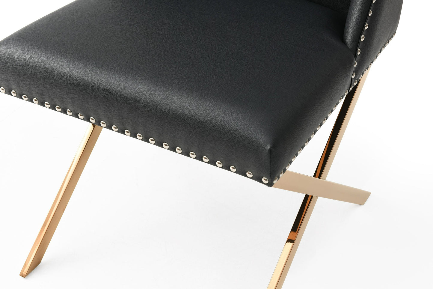 Modrest - Alexia Modern Black Leatherette & Rosegold Dining Chair