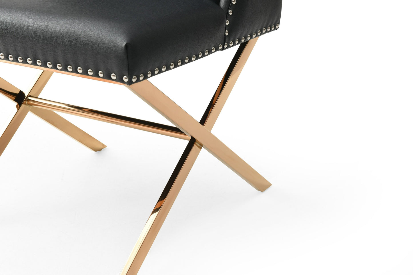 Modrest - Alexia Modern Black Leatherette & Rosegold Dining Chair