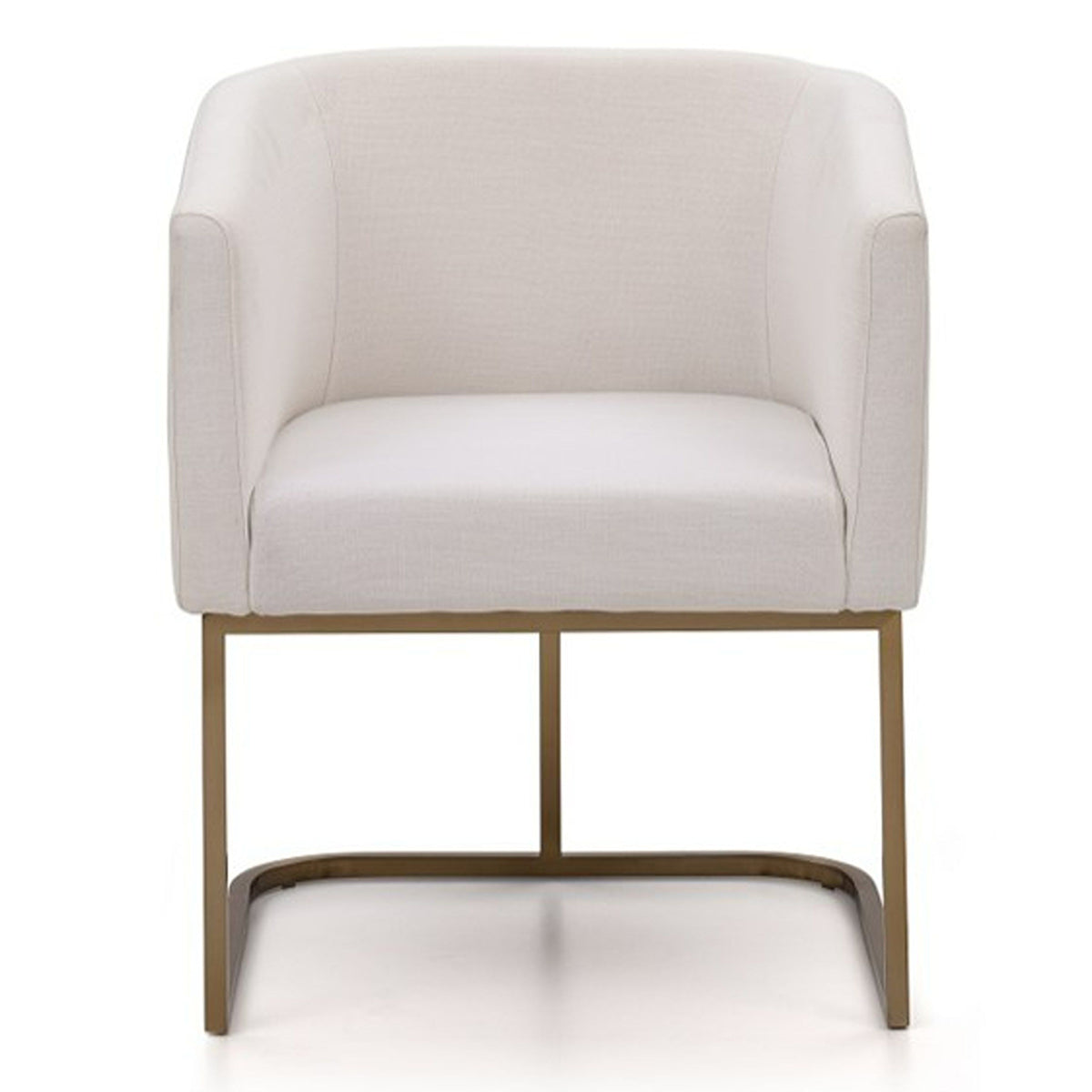 Yukon White and Antique Brass Dining Chair