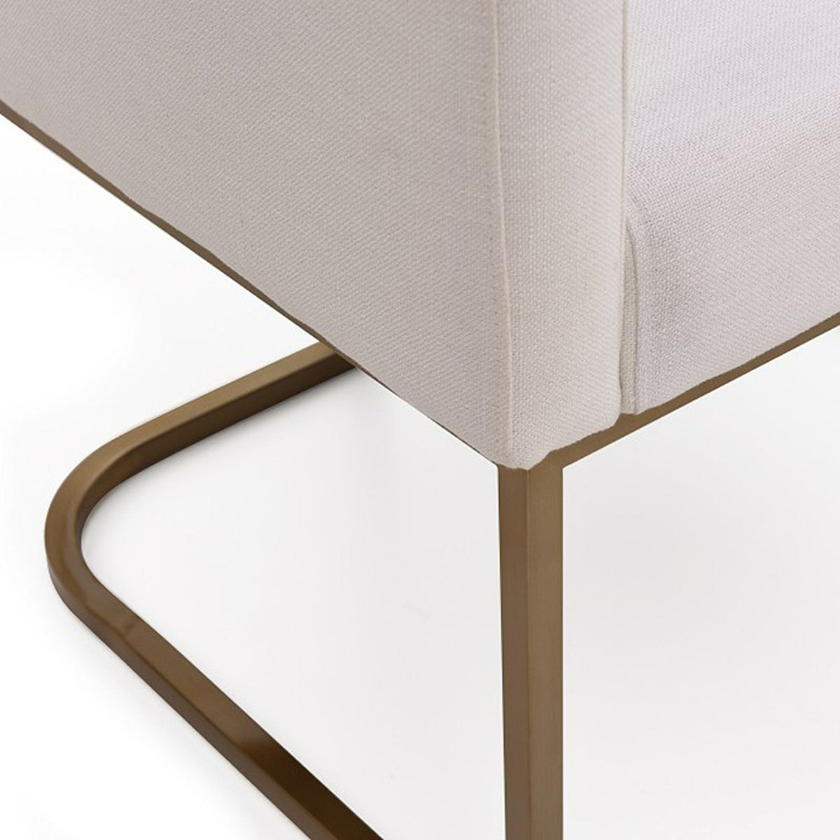 Yukon White and Antique Brass Dining Chair