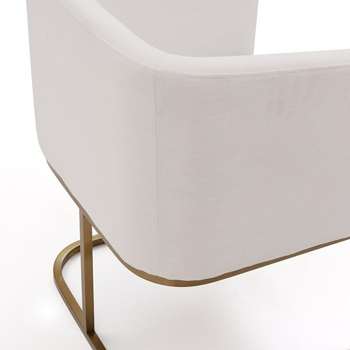 Yukon White and Antique Brass Dining Chair