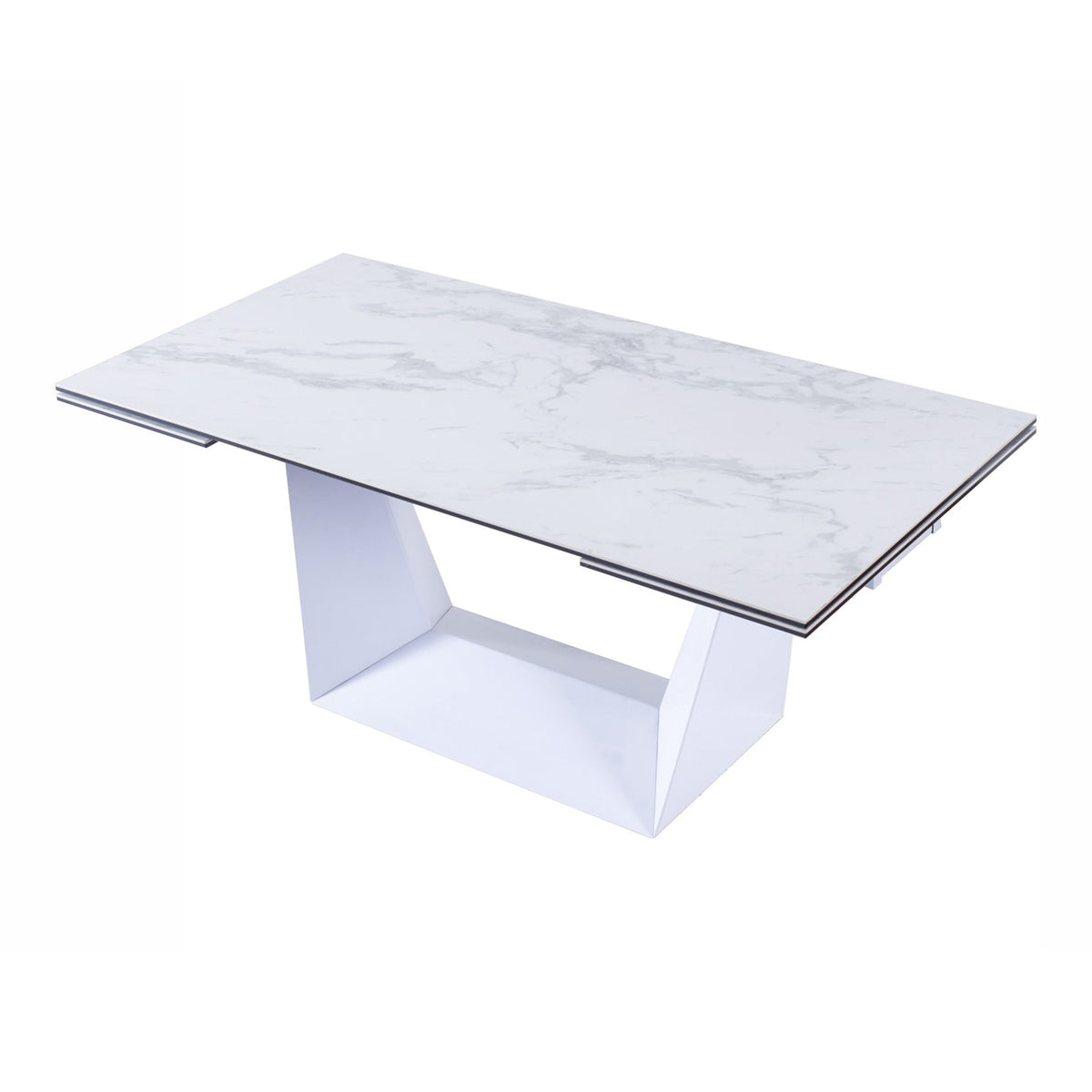 Baldwin White Ceramic Extendable Dining Table