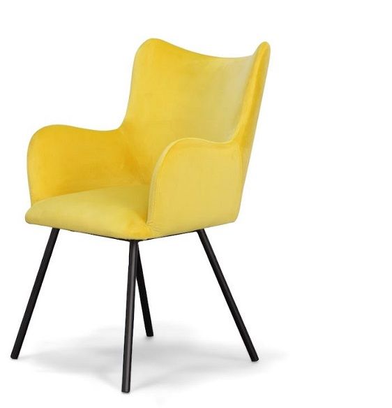 Modrest Barrett Modern Yellow Velvet Dining Chair