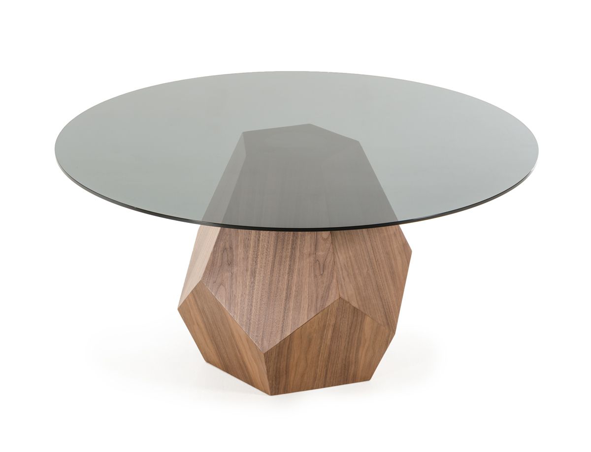 Modrest Rackham Modern Walnut Round Dining Table β Sleek Contemporary Centerpiece - Stylish Design Furniture