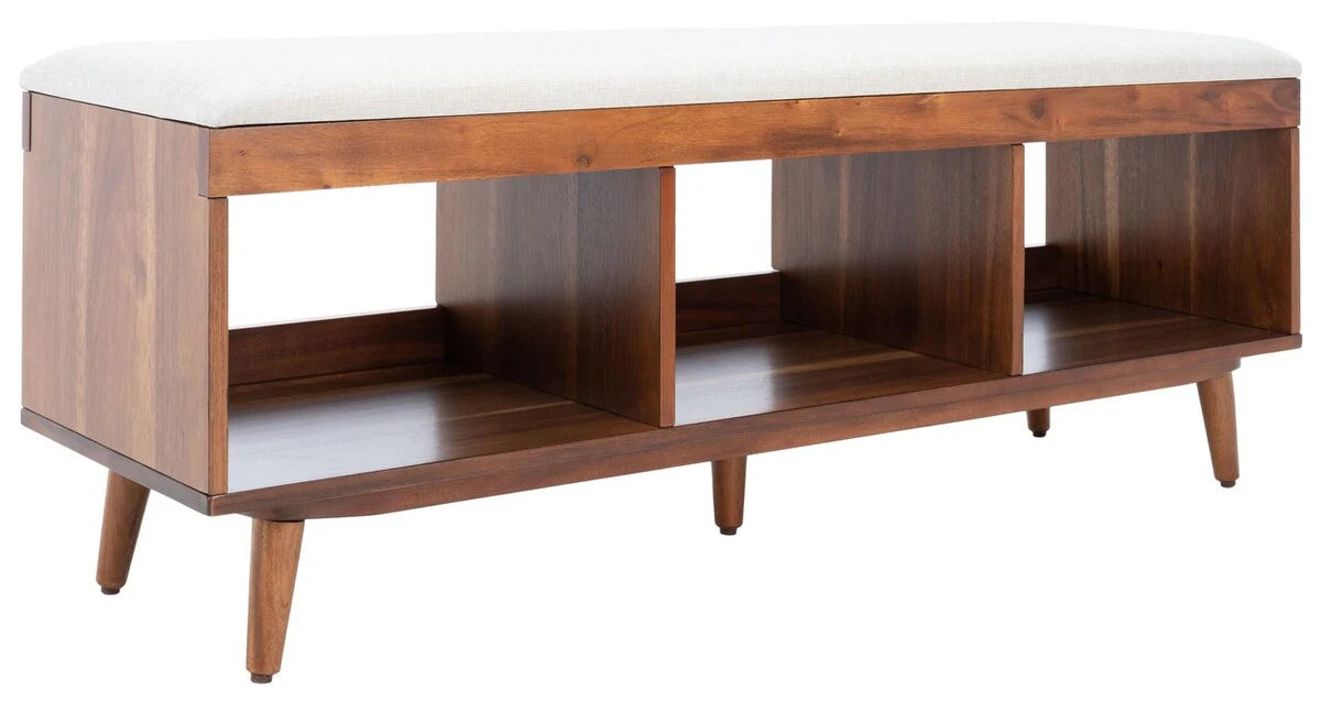 Cricket Open Shelf Bench with Cushion - Functional and Stylish Storage Seating for Your Home